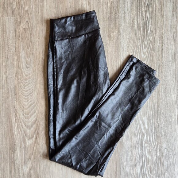 NWT STREETWEAR SOCIETY Black Leather Like Leggings S - Picture 1 of 2